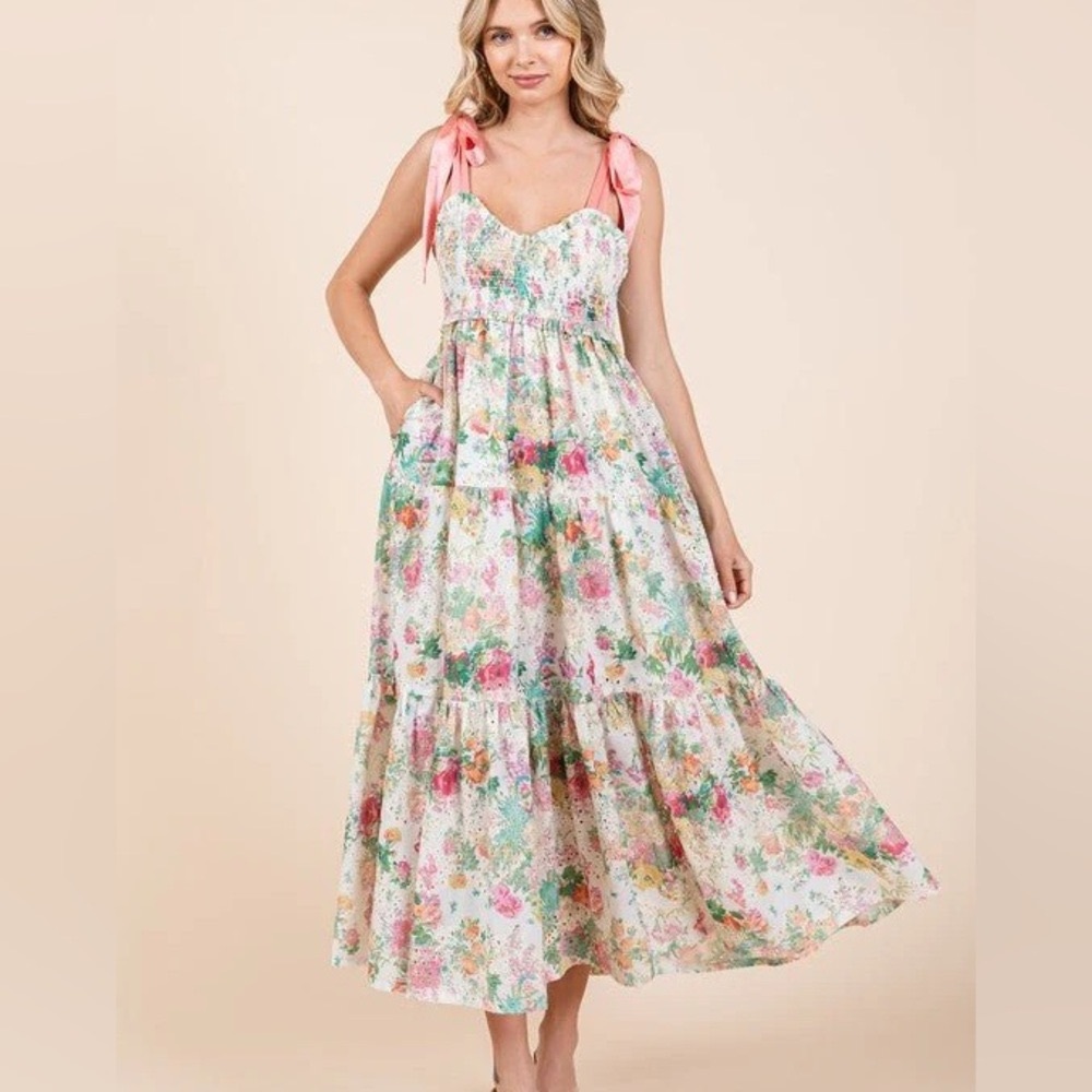 Floral Eyelet Maxi Dress, NWT, 2xl